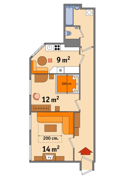 Two Room Apartments Italianskaya Ulitsa Floorplan in St. Petersburg, Russia