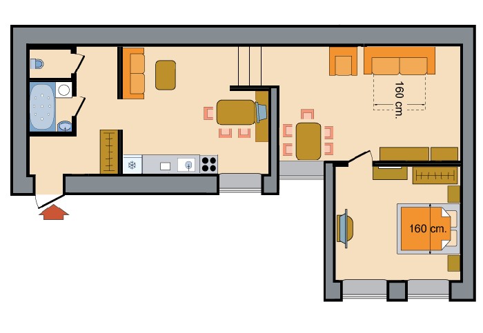 Two Room Apartments Malaya Morskaya Ulitsa Floorplan in St. Petersburg, Russia