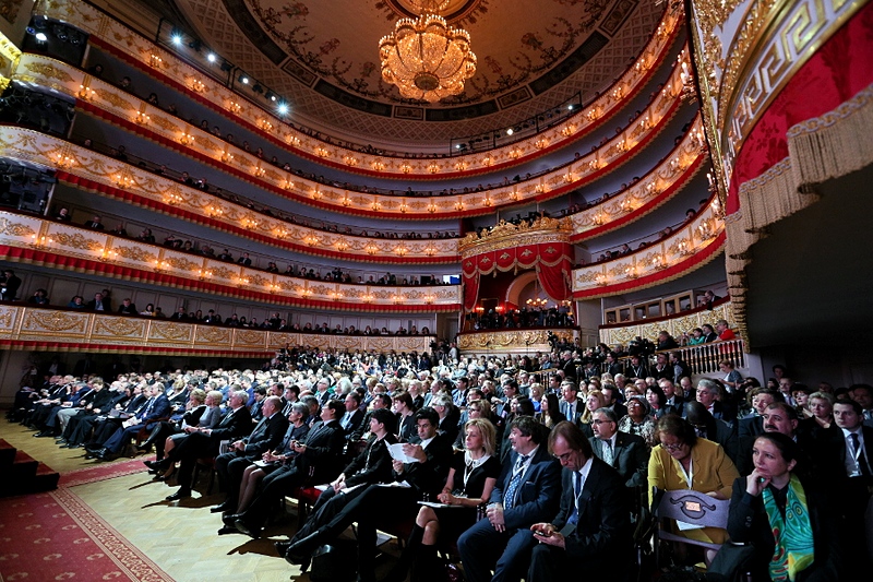 Audience of the Alexandrinsky Theatre in St Petersburg, Russia