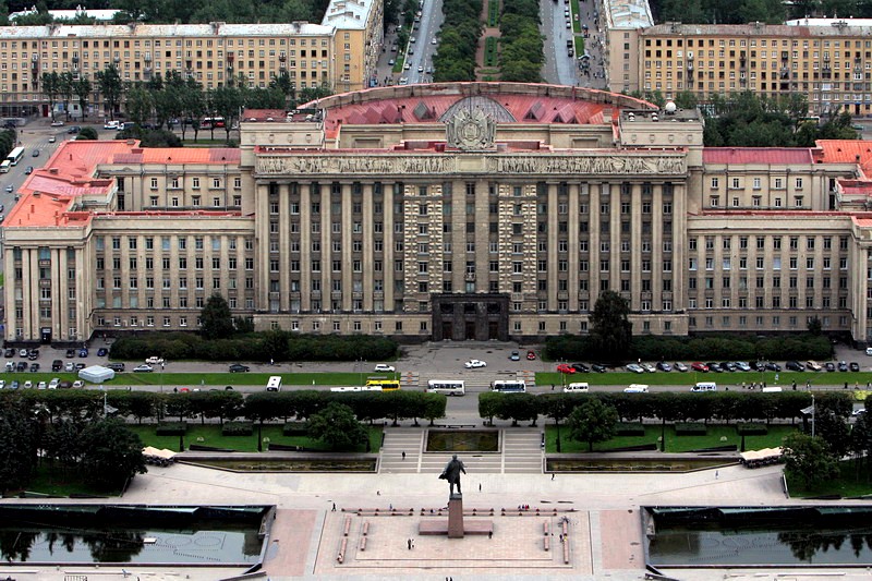 House of Soviets as seen from Leninskiy Prospekt in St. Petersburg, Russia
