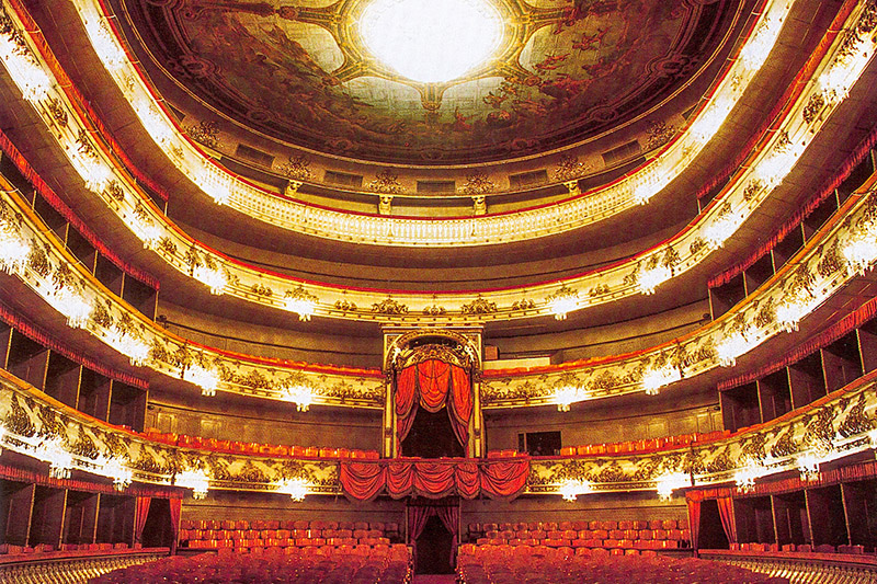 Auditorium of Mikhailovsky Theatre in St Petersburg, Russia