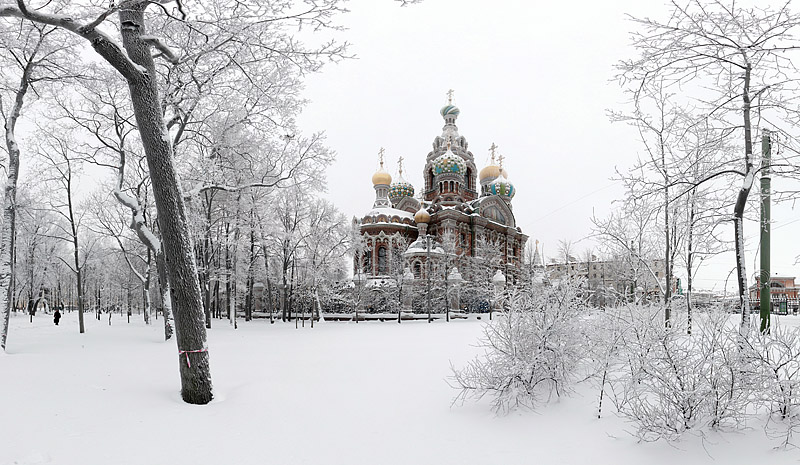 Church of Our Savior on the Spilled Blood (Church of the Resurrection of Jesus Christ) in winter in St Petersburg, Russia