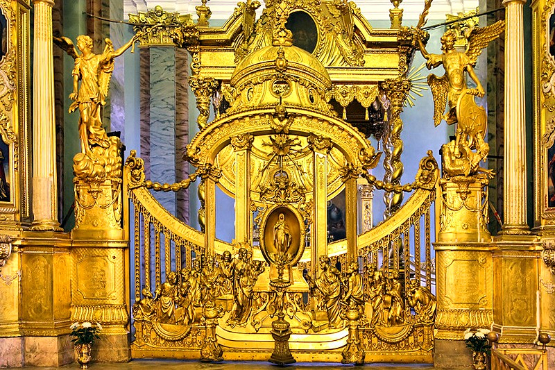 Central altar gate of the Peter and Paul Cathedral in St Petersburg, Russia