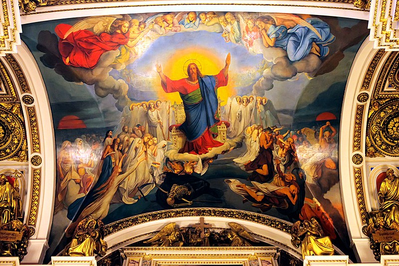 The Last Judgement on the ceiling of St. Isaac's Cathedral in St Petersburg, Russia