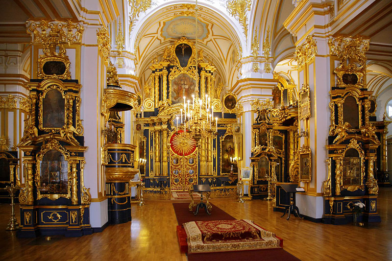 Interiors of St. Nicholas Cathedral in St Petersburg, Russia