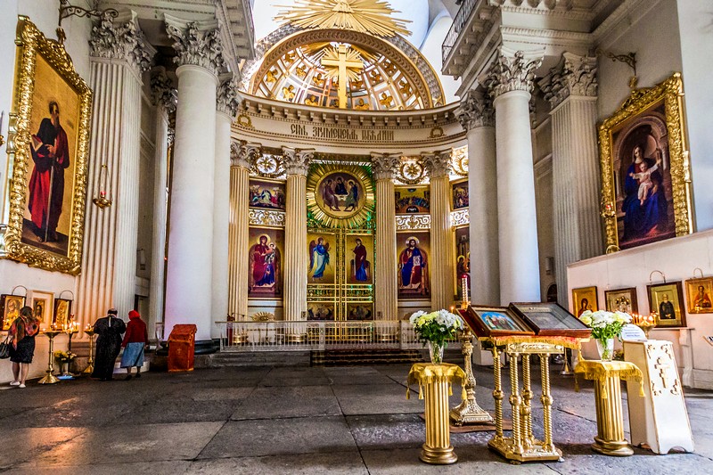 Interiors of the Trinity Cathedral in St Petersburg, Russia