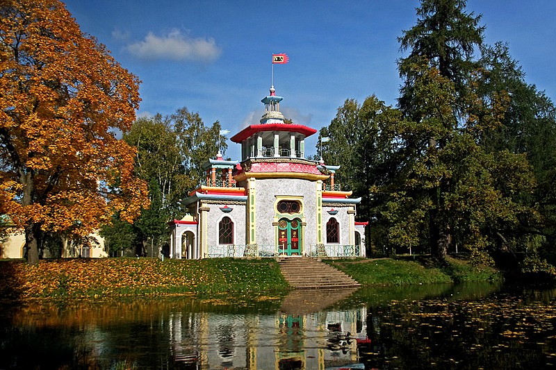 Chinese Pavilion designed by Rinaldi at Tsarskoye Selo, south of St Petersburg, Russia