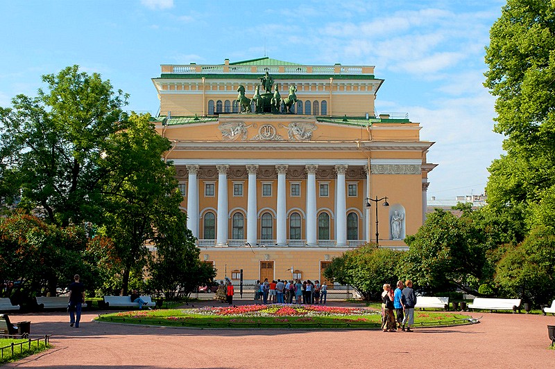 Alexandrinsky Theatre on Ploshchad Ostrovskogo in St Petersburg, Russia