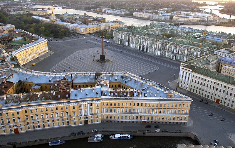 Panorama of Palace Square with Rossi's General Staff Building in St Petersburg, Russia