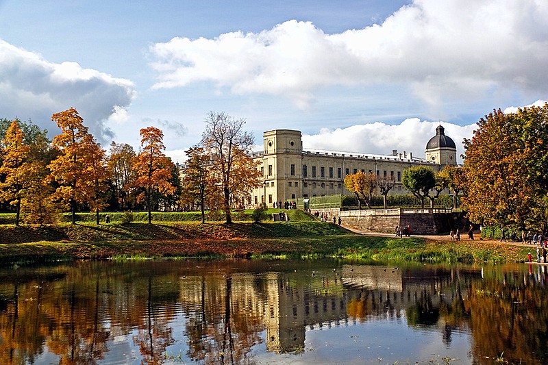 Gatchina Park and Gatchina Palace of Paul the First, south of Saint-Petersburg, Russia