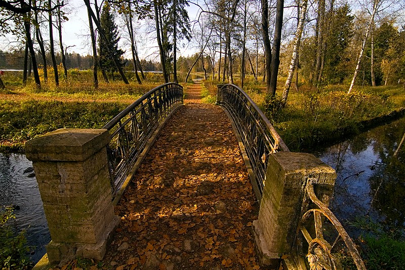 Autumn in the park at Gatchina, royal estate south of Saint-Petersburg, Russia
