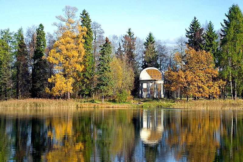 Eagle Pavilion in the park at Gatchina, royal estate south of Saint-Petersburg, Russia