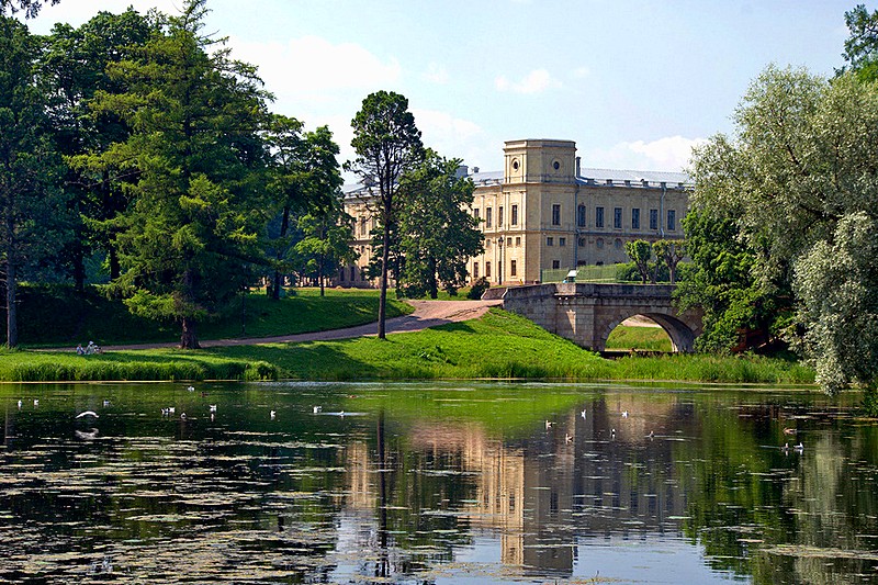 White Lake in the park at Gatchina, royal estate south of St Petersburg, Russia
