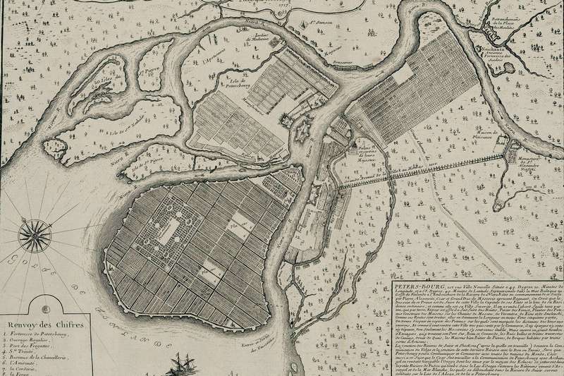 Map of St. Petersburg in 1717 by Nicholas de Fer