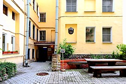 Entrance at the Austrian Yard Apartments in St. Petersburg