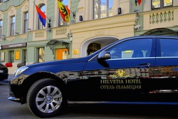 Taxi at the Helvetia Hotel in St. Petersburg