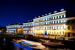 Facade Night View at the Kempinski Hotel Moika 22 in St. Petersburg