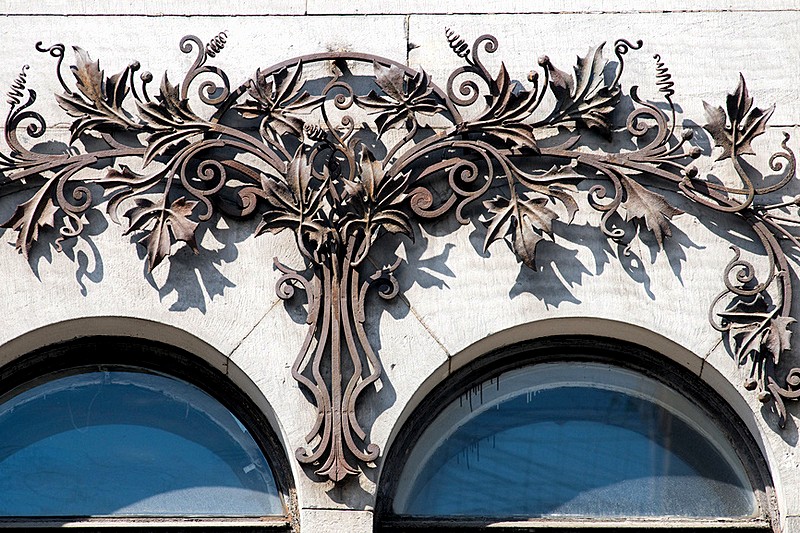 Art Nouveau decorationations on the Nabokov House in St Petersburg, Russia