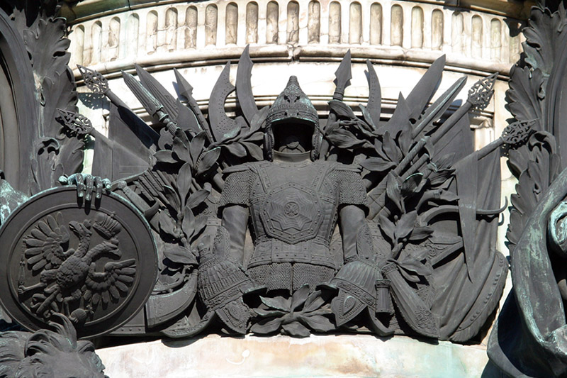 Detail of the Monument to Nicholas I in St Petersburg, Russia