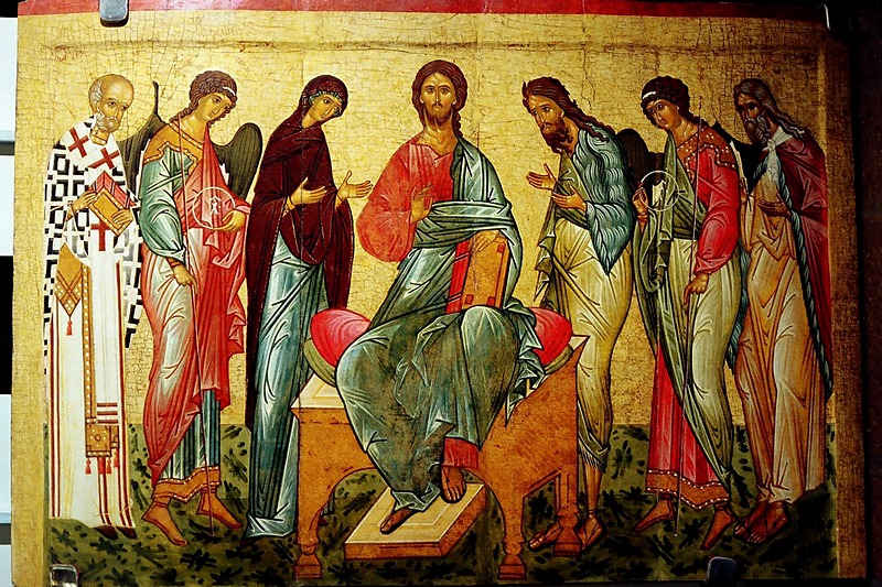 Russian Icon in the State Tretyakov Gallery in Moscow, Russia