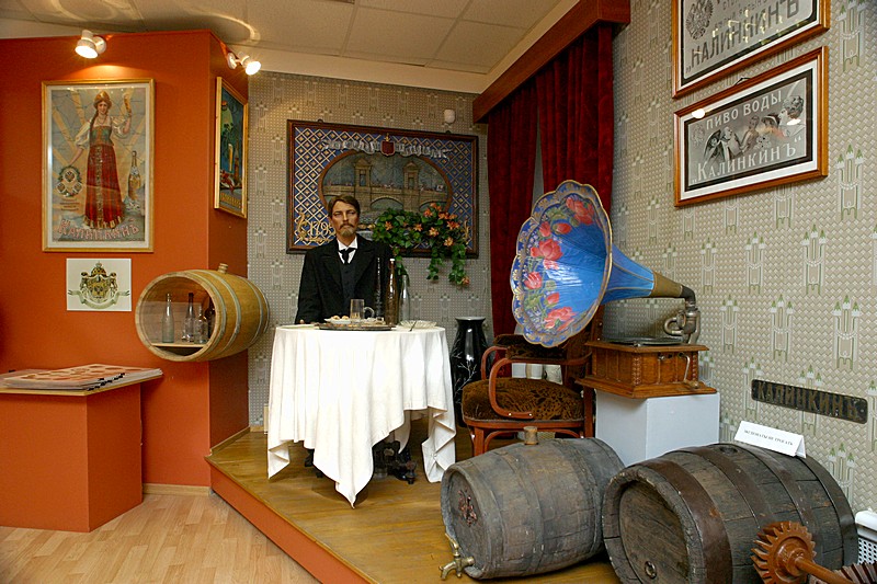 Exhibits in the Beer Museum at Stepan Razin Brewery in St Petersburg, Russia