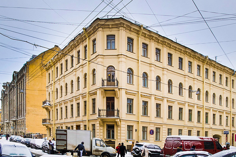 The building housing the Dostoevsky Apartment-Museum in St Petersburg, Russia