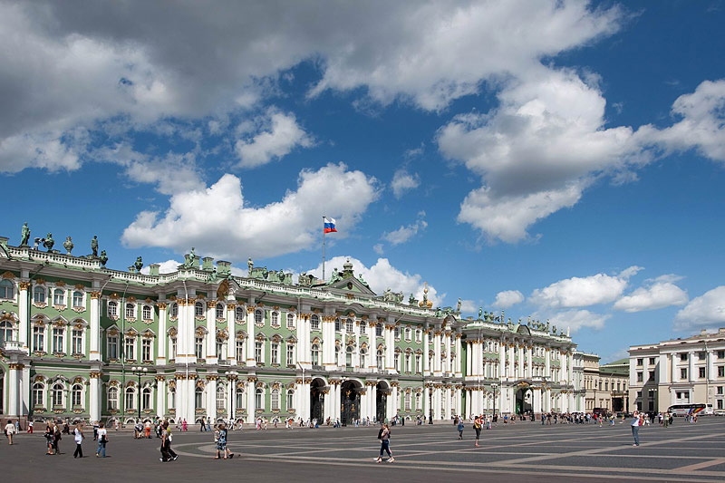 State Hermitage Museum as seen from Palace Square in St. Petersburg, Russia