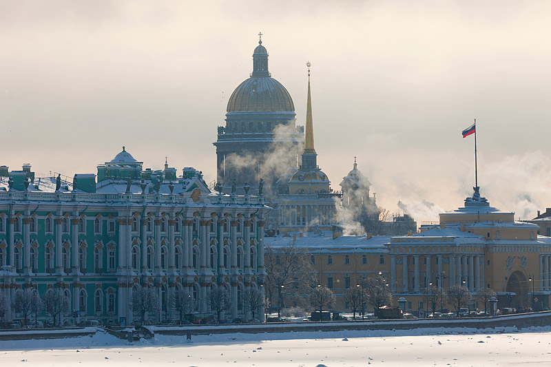 State Hermitage Museum in winter in St. Petersburg, Russia