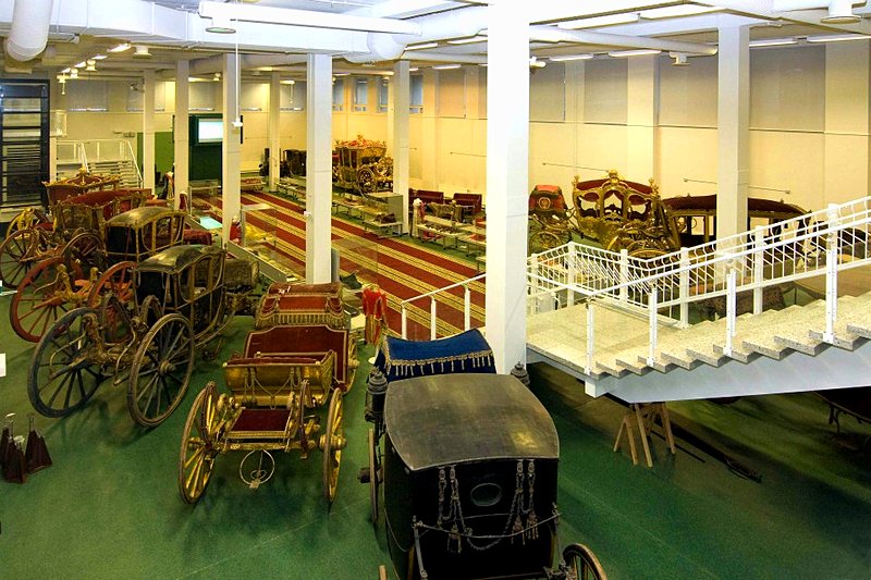 Hall of Carriages in the Hermitage Storage Facility in St Petersburg, Russia