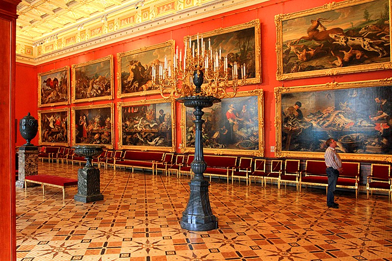 One of the galleries devoted to West European art at the Hermitage Museum in St Petersburg, Russia