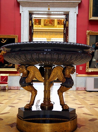 Vase in the Spanish Hall at the Hermitage Museum in St Petersburg, Russia