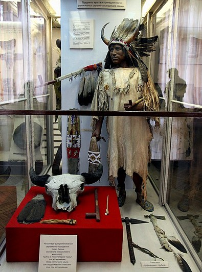Worship items of American Indians at the Kunstkammer (Museum of Anthropology and Ethnography of Peoples of the World) in St Petersburg, Russia
