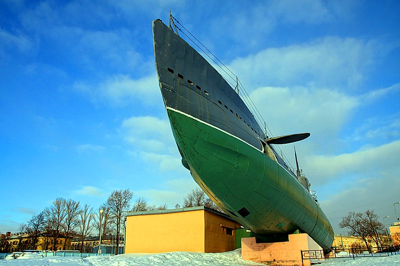 Historic submarine open to the public in Saint-Petersburg, Russia