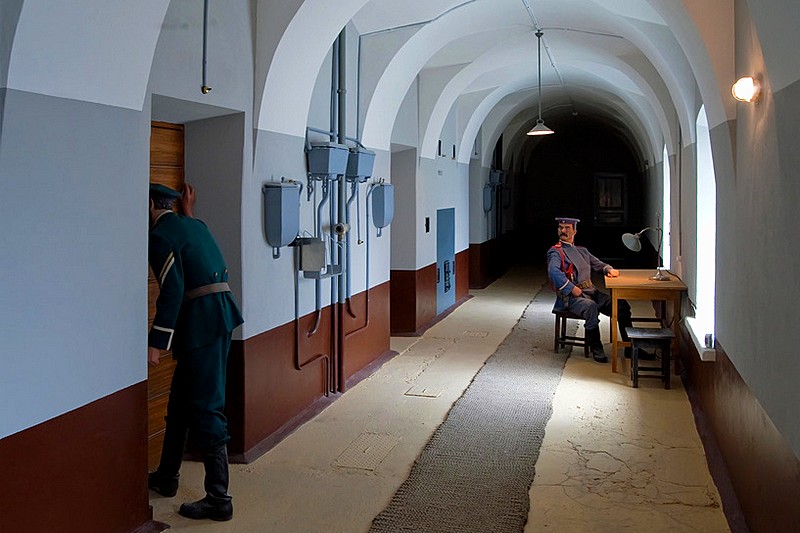 Corridors of the jail in the Trubetskoy Bastion at the Peter and Paul Fortress in St Petersburg, Russia