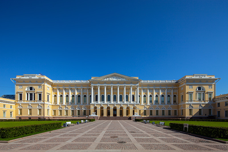 State Russian Museum as seen from Ploshchad Isskustv in St. Petersburg, Russia