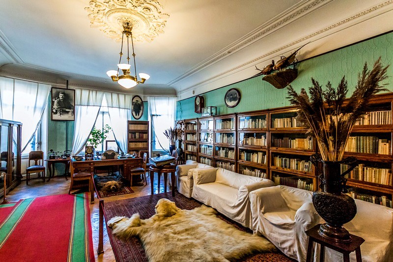 Sergey Kirov's study - the main room of the apartment-museum in St Petersburg, Russia