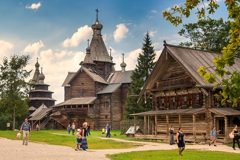 Vitoslavlitsy Museum of Wooden Architecture in Novgorod, Russia