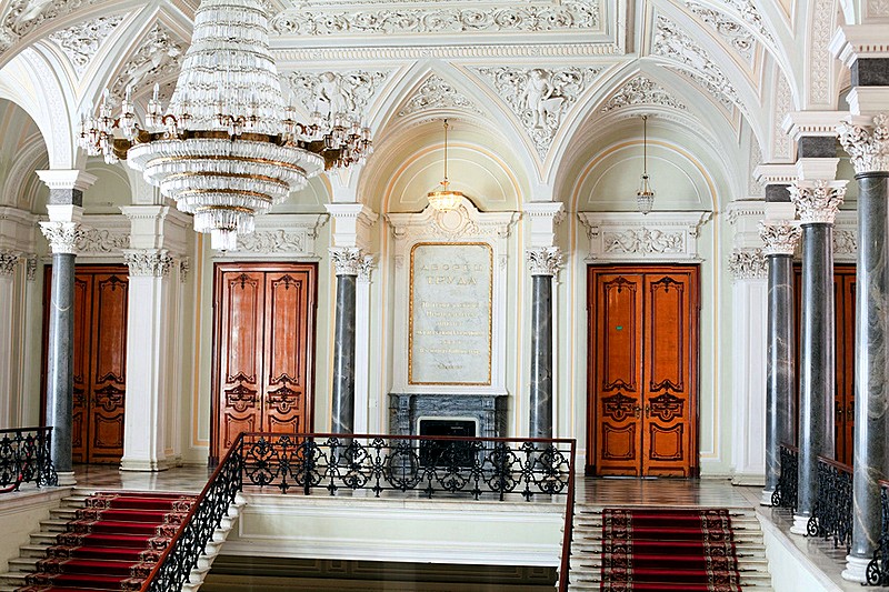 Main staircase at Nikolaevskiy Palace in Saint-Petersburg, Russia