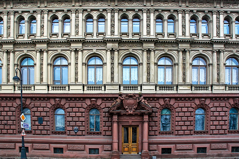 Malo-Mikhailovskiy Palace on Admiralteyskaya Embankment in Saint-Petersburg, Russia