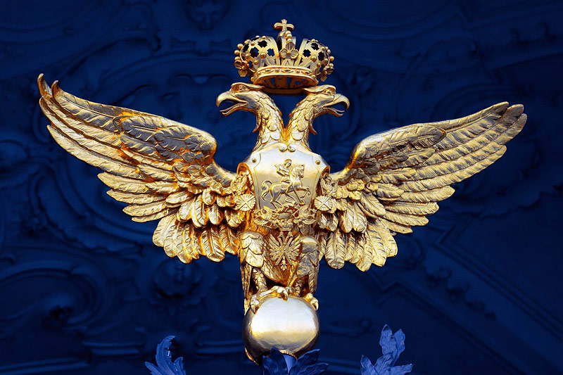Imperial eagle on the gate of the Winter Palace / Hermitage Museum in St Petersburg, Russia