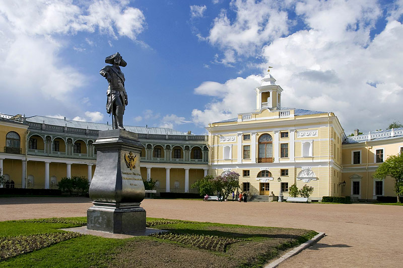 Open courtyard of the Grand Palace in Pavlovsk royal estate, south of St Petersburg, Russia