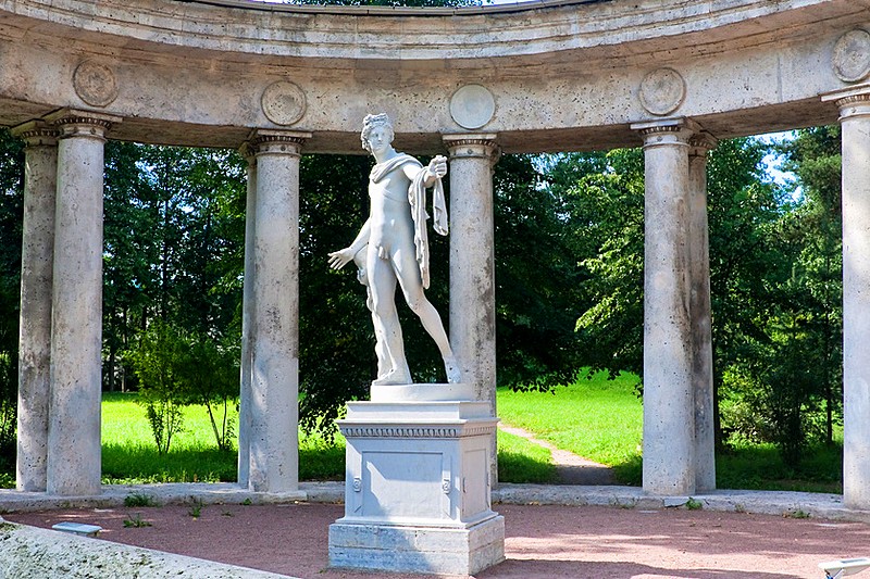 Colonnade of Apollo in Pavlovsk Park in Pavlovsk royal estate, south of St Petersburg, Russia