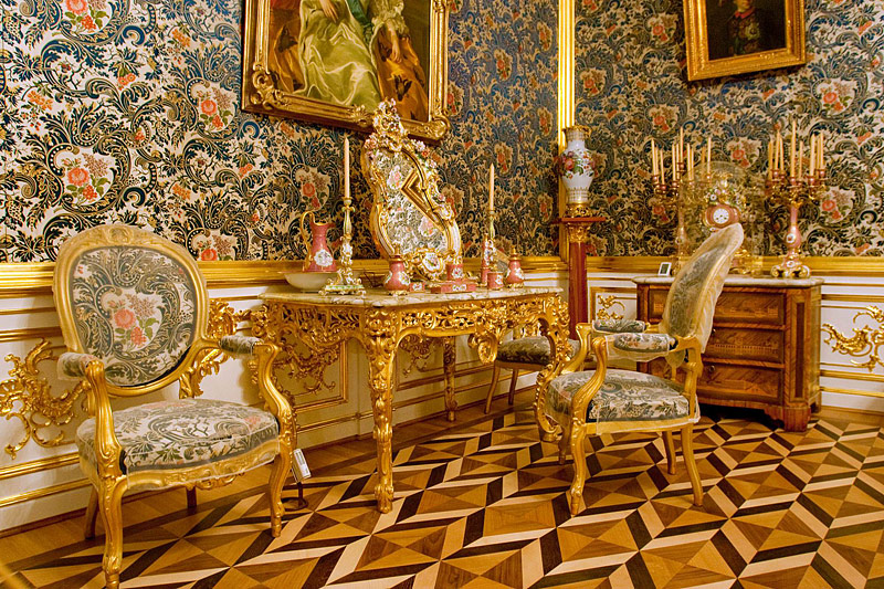 The Dressing Room at the Grand Palace in Peterhof, west of Saint-Petersburg, Russia