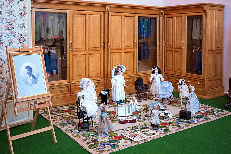 Museum exhibits at Alexander Palace in Tsarskoye Selo (Pushkin), south of St Petersburg, Russia