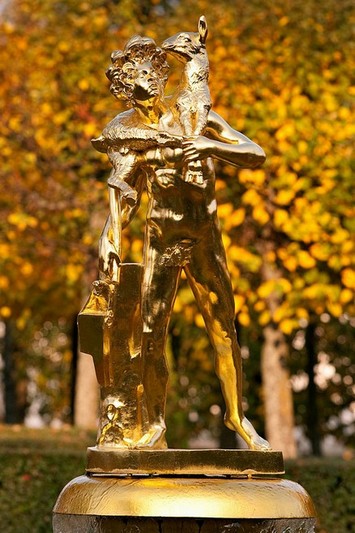 Sculptures in Lower Park of Peterhof near St. Petersburg, Russia