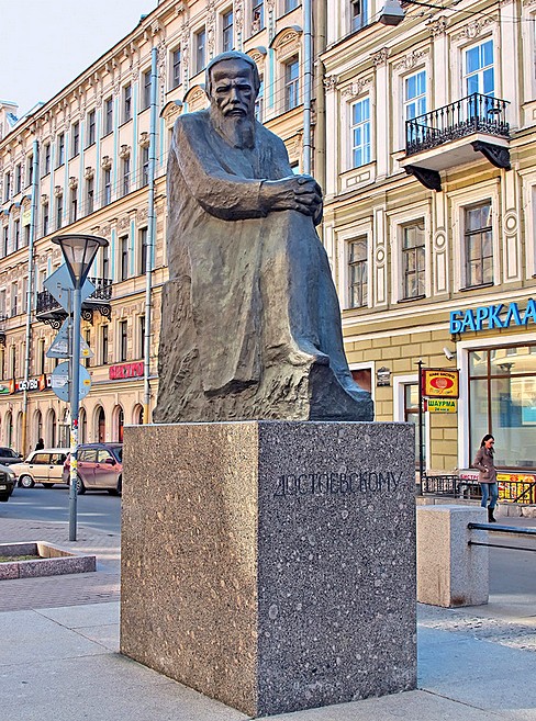 Statue of Fyodor Dostoevsky in St. Petersburg, Russia