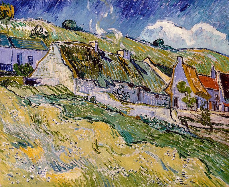 Cottages with Thatched Roofs by Vincent van Gogh at the Hermitage in St. Petersburg, Russia