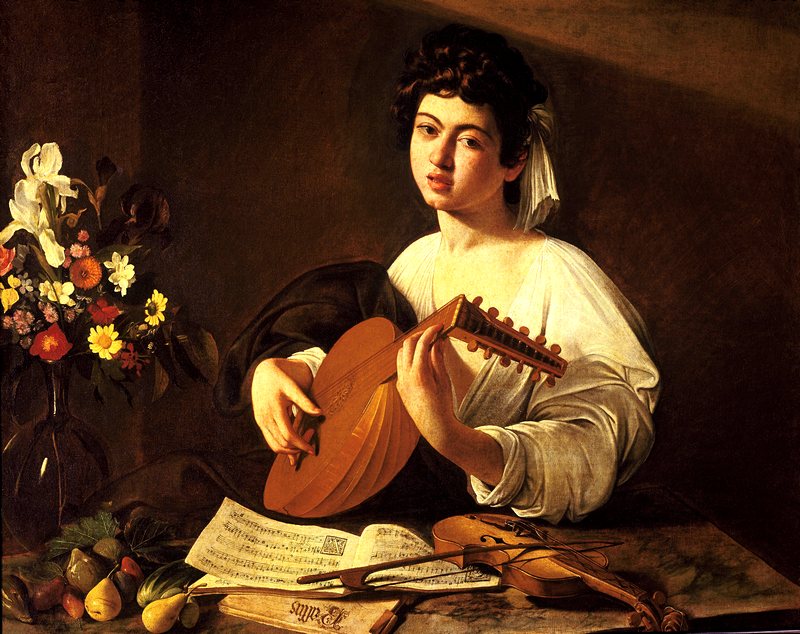 Lute Player by Caravaggio at the Hermitage in St. Petersburg, Russia