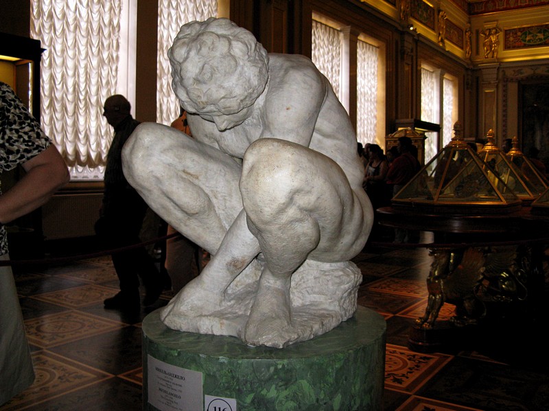 The Crouching Boy by Michelangelo at the Hermitage in St. Petersburg, Russia