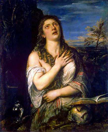 The Repentant Mary Magdalene by Titian at the Hermitage in St. Petersburg, Russia